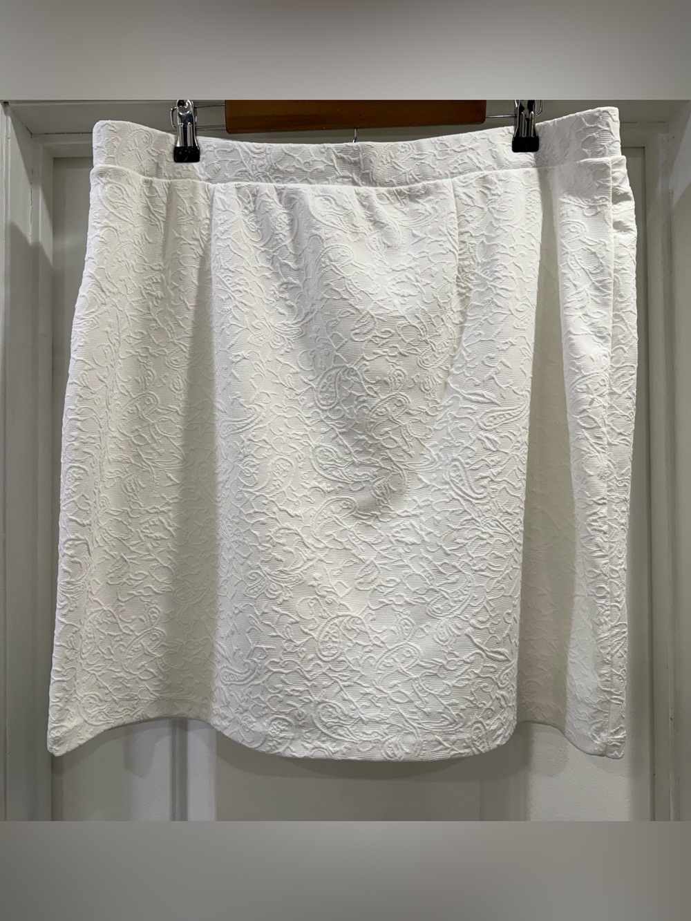 Cato White Textured A-Line Skirt Textured Fully Lined Size XL - Picture 2 of 14